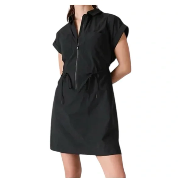 Athleta Dresses Athleta Topspin Short Sleeve Tiewaist Black